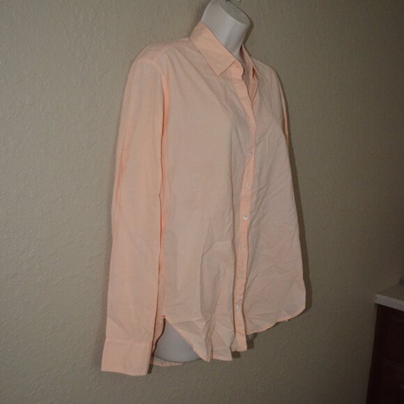 Sz XS Xirena Oversized Peach Color Cotton Long Sleeve Blouse - Picture 3 of 5
